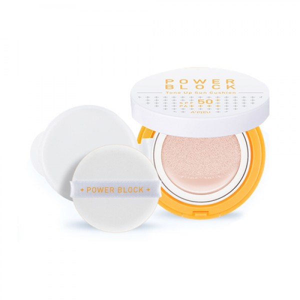 кушон spf 50/pa++++ apieu power block tone up sun cushion кушон spf 50/pa++++ apieu power block tone up sun cushionPower Block Tone Up Sun Cushion. Кушон SPF 50/PA++++<br><br>Тональная-основа кушон ложится легкой вуалью на кожу, маскирует недостатки, выравнивает тон.<br><br>При этом средство обладает очень высокой защитой от солнечных лучей SPF 50 и PA++++, предотвращает преждевременное старение кожи, бережет ее от атак свободных радикалов.<br><br>Способ применения: нанести на чистую подготовленную кожу промакивающими движениями. В течение дня необходимо обновлять для поддержания защиты от солнца.<br><br>Вес: 14 г<br><br>Вес г: 14.00000000