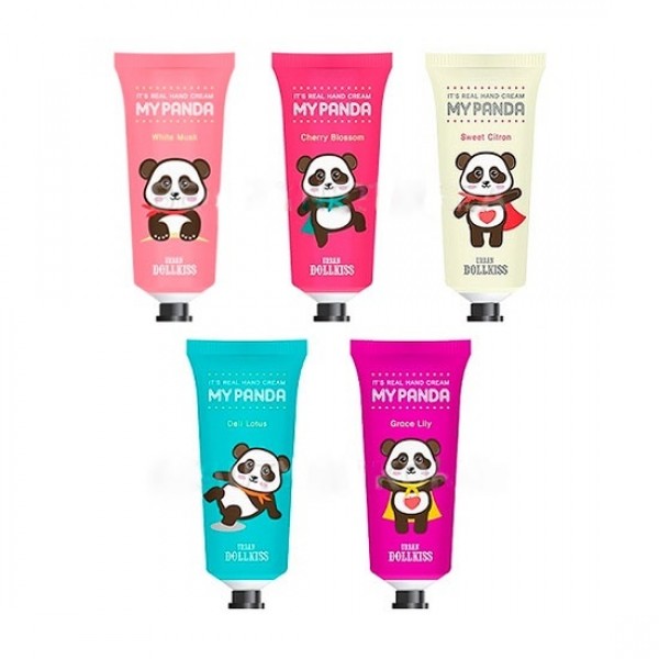 крем для рук baviphat urban dollkiss it’s real my panda hand cream крем для рук baviphat urban dollkiss it’s real my panda hand creamUrban Dollkiss It’s Real My Panda Hand Cream. Крем для рук<br><br>Кожа рук — одна из самых уязвимых частей нашего тела. Она не прикрыта одеждой, подвергается действию солнца, ветра, все время взаимодействует с водой и с моющими веществами. Поэтому кожа рук быстро становится дряблой и рано обзаводится возрастными пятнами. Чтобы снизить влияние вредных факторов и продлить молодость кожи, нужно воспользоваться кремами для рук. Urban Dollkiss It’s Real My Panda Hand Cream готов помочь вам в борьбе за молодость и красоту ручек!<br><br>Легкая невесомая текстура крема быстро впитывается в кожу рук, эффективно увлажняет, питает, успокаивает, активно насыщает влагой и витаминами. Кожа рук становится мягкой, шелковистой и нежной. Крем серии содержит экстракт слизи улитки, экстракт алоэ вера и т.д.<br><br>Urban Dollkiss It’s Real My Panda Hand Cream представлен в 5 видах нежных и мягких ароматов:<br><br><br>WHITE MUSK - Белый мускус<br><br>CHERRY BLOSSOM - Сакура<br><br>SWEET CITRON - Сладкий цитрус<br><br>DELI LOTUS - Лотос<br><br>GRACE LILY - Лилия<br><br><br>Способ применения: небольшое количество крема массирующими движениями нанести на чистую кожу рук.<br><br>Вес г: 30.00000000