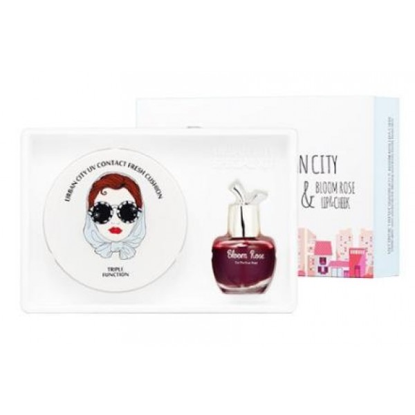 набор кушон освежающий + тинт baviphat urban city uv contact fresh cushion набор кушон освежающий + тинт baviphat urban city uv contact fresh cushionUrban City UV Contact Fresh Cushion. Набор Кушон освежающий + Тинт<br><br>Позволяет создать естественный макияж, который будет выглядеть свежо и безупречно в течение дня. Тональное средство в виде кушона в удобной и компактной упаковке, похожей на пудру – удобное и гигиеничное решение. Средство легко наносится и хорошо распределяется при помощи удобного спонжа, создает безупречное покрытие, маскирующее раразличные кожные несовершенства.<br><br>Помимо прекрасных маскирующих свойств кушон увлажняет и освежает кожу, а также обеспечивает надежную защиту от ультрафиолета, благодаря высочайшему солнцезащитному фактору SPF50+ PA+++, эффективному в отношении и UVA, и UVB лучей. Высокая степень защиты от солнца предупреждает возникновение ожогов кожи и появление пигментации.<br><br>В составе кушона комплекс компонентов, которые способствуют сужению пор, регулируют работу сальных желез и предупреждают появление жирного блеска, а также дарят коже комфорт в течение всего времени, пока средство на ней находится.<br><br>Экстракт мяты перечной оказывает прекрасное освежающее и охлаждающее действие, успокаивает кожу и снимает раздражения, ускоряет заживление раздражений, стимулирует кровообращение и способствует укреплению сосудов, выводит токсины, оздоравливает кожу.<br><br>Экстракт розмарина обладает сильными тонизирующими и освежающими свойствами, нормализует работу сальных желез, стимулирует кровообращение, способствует сужению пор и разглаживанию рельефа кожи, оказывает стимулирующее действие и ускоряет регенерацию клеток, заживление акне, а также помогает бороться с пигментацией и преждевременным старением кожи.<br><br>Кушон представлен 2 оттенками:<br><br><br>21 Light Beige - светлый бежевый<br><br>23 Natural Beige - натуральный бежевый<br><br><br>Также в составе набора тинт для губ и щек Blooming Rose Lip & Cheek, оттенок Redpiano Rose. Средство с экстрактом дамасской розы, а также цветочной водой лотоса и камелии, экстрактами ириса, фрезии и эдельвейса увлажняет и успокаивает кожу, питает ее и дарит красивый оттенок цветочных лепестков.<br><br>Способ применения: Нанести кушон на чистую сухую кожу лица, затем нанести тинт на губы и щеки, растушевать.<br><br>Вес: 13 г<br><br>Вес г: 13.00000000