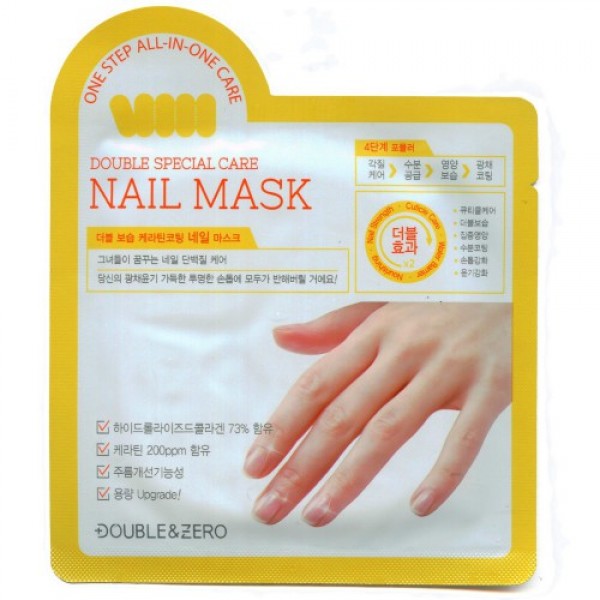 маска для ногтей и кутикулы beauty clinic double special care nail mask маска для ногтей и кутикулы beauty clinic double special care nail maskDouble Special Care Nail Mask. Маска для ногтей и кутикулы<br><br>Маска для ногтей обеспечивает комплексный уход за ногтями, кутикулой и кончиками пальцев.<br><br>Особенности продукта:<br><br><br>Коллаген вместо воды: маска на 73% состоит из гидролизованного коллагена.<br><br>Комплексный уход: укрепление ногтей, питание, увлажнение и уход за кутикулой за одно применение.<br><br>Комплекс из лекарственных трав: содержит экстракты 10 лекарственных трав.<br><br>Разглаживает кожу на пальцах рук благодаря содержанию аденозина.<br><br><br>Четырехэтапная формула комплексного ухода:<br><br>1 этап – уход за кутикулой. АНА и мочевина смягчают кутикулу и кожу на кончиках пальцев.<br>2 этап – увлажнение и блеск. Церамиды, коллаген и комплекс растительных компонентов увлажняют и смягчают кожу кончиков пальцев и кутикулу, придают блеск ногтям.<br>3 этап – питание. Молочные белки, масла ши, арганы и какао питают кожу рук, ногти и кутикулу.<br>4 этап – укрепление ногтей. Гидролизованный кератин (200 ppm), взаимодействуя с природным кератином ногтей, делает их крепкими и сильными.<br><br>Маска, как наперсток, надевается на каждый палец, плотно прилегая к ногтям.<br><br>Способ применения: тщательно вымойте руки. Снимите упаковку, достаньте листочки, оторвите вдоль линии среза, который указан пунктирной линией. Самую большую часть наденьте на большой палец (1), оставшиеся листочки надевайте в соответствующем порядке 2-3-4-5. Через 15-20 минут, снимите маску, массирующими движениями вотрите оставшуюся эссенцию в кутикулу и ногти, дайте эссенции впитаться.<br><br>*Перед первым применением рекомендуется нанести небольшое количество средства на кожу для проверки на неблагоприятные реакции.<br><br>Вес: 10 шт х 0.9 г<br><br>Вес г: 9.00000000