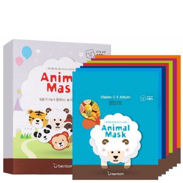 маска тканевая набор 7 шт berrisom animal mask series 7p set маска тканевая набор 7 шт berrisom animal mask series 7p setAnimal mask series 7p Set. Маска тканевая набор 7 шт<br><br>Белая тканевая маска – это приятно, это полезно, но совсем не интересно. Чтобы уход за кожей был не только эффективным, но и веселым, используйте набор, в котором 7 разных масок-мордочек от BERRISOM.<br><br>Рисунок нанесен только на одну сторону маски, поэтому совершенно безопасен для кожи. Нежнейший органический хлопок, из которого сделана маска, подходит даже для самой чувствительной кожи. Мягкое и плотное прилегание обеспечивает глубокое проникновение в кожу активных компонентов маски.<br><br>В отличие от многих других масок, пропитанных 5-10 мл эссенции,Animal Mask Series пропитана 25 мл слегка маслянистой, но приятной для кожи эссенцией.<br><br>В составе каждой маски керамиды, ледниковая вода и комплекс растительных экстрактов. <br><br>Керамиды – восстанавливают липидный барьер верхнего слоя эпидермиса сухой и огрубевшей кожи, обеспечивают интенсивное увлажнение. Благодаря керамидам в составе маски, кожа в короткие сроки после применения восстанавливается, уменьшаются признаки обезвоженности, разглаживаются морщинки. Керамиды снимают шелушения кожи, дарят ей гладкость и шелковистость.<br><br>Ледниковая вода – интенсивно увлажняет кожу, насыщает ее важнейшими микроэлементами, тонизирует и дарит невероятное ощущение свежести, нормализует и ускоряет процессы восстановления клеток.<br><br>В наборе 7 разных масок: <br><br><br>Berrisom Animal Mask Series Sheep – Маска-овечка с витамином С и арбутином <br><br><br>Маска предназначена для осветления кожи, уменьшает интенсивность веснушек, пигментных пятен, купероза. Тусклая и вялая кожа наполняется силой и естественным сиянием.<br><br><br>Berrisom Animal Mask Series Dog – Маска-собачка с гиалуроновой кислотой <br><br><br>Маска предназначена для глубокого увлажнения сухой и огрубевшей кожи, наполняет живительной влагой каждую клеточку, поддерживает оптимальный уровень увлажнения в течение длительного времени.<br><br><br>Berrisom Animal Mask Series Cat – Маска-кошечка с морским коллагеном <br><br><br>Маска предназначена для укрепления кожи, подтягивает ее, обеспечивая эффект лифтинга, способствует поддержанию оптимального уровня увлажнения, осветляет пигментацию, защищает кожу от воздействия ультрафиолета и различных воздействий окружающей среды.<br><br><br>Berrisom Animal Mask Series Monkey – Маска-обезьянка с муцином улитки <br><br><br>Маска предназначена для оздоровления и омолаживания кожи, он ускоряет синтез коллагена и эластина, помогает уменьшить глубину морщин, разглаживая рельеф кожи, возвращает коже упругость, помогает справиться с пигментными пятнами, значительно осветляя их и уменьшая размеры. Оказывает противовоспалительное и ранозаживляющее действие, ускоряет регенерацию поврежденных участков кожи, защищает кожу от агрессивного воздействия свободных радикалов и процессов разрушения.<br><br><br>Berrisom Animal Mask Series Tiger – Маска-тигренок с экстрактом женьшеня <br><br><br>Маска предназначена для омолаживания кожи. Экстракт корня женьшеня улучшает регенерацию и восстанавливает поврежденные клетки, защищает от преждевременного старения, возвращает коже упругость и эластичность, обеспечивает надежную защиту от агрессивного воздействия свободных радикалов.<br><br><br>Berrisom Animal Mask Series Raccoon – Маска-енот с экстрактом плаценты <br><br><br>Маска предназначена для уменьшения морщин. Экстракт плаценты стимулирует восстановительные процессы и синтез коллагена, эластина и гиалуроновой кислоты, нейтрализуют свободнорадикальные процессы, оказывают мощное тканеобразующее, увлажняющее, лифтинговое, антиканцерогенное, иммуностимулирующе, оздоравливающее и омолаживающее действие.<br><br><br>Berrisom Animal Mask Series Panda – Маска-панда с экстрактом ежевики <br><br><br>Маска предназначена для освежения кожи, успокаивает раздраженную кожу. Экстракт ежевики способствует заживлению воспалений и раздражений, очищает от комедонов и отмерших клеток, повышает эластичность и упругость кожи, тонизирует, освежает, устраняет серость и желтизну, наполняет кожу необходимыми микроэлементами и витаминами, возвращает ей сияние.<br>