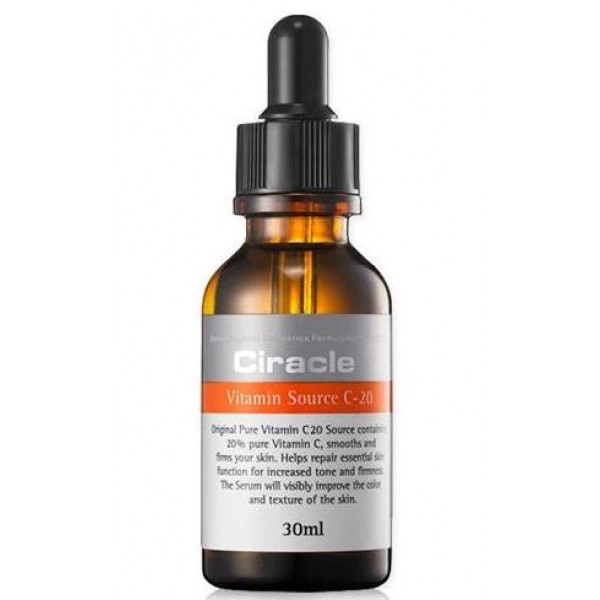 омолаживающая сыворотка с витамином c ciracle vitamin source c-20 омолаживающая сыворотка с витамином c ciracle vitamin source c-20Vitamin Source C-20. Омолаживающая сыворотка с витамином C<br><br>Концентрат красоты, молодости и здоровья для кожи - витаминная сыворотка с целым комплексом омолаживающих компонентов. Подходит для любого типа кожи, но особенно рекомендуется для сухой, тусклой, вялой.<br><br>Витамин C (аскорбиновая кислота) играет ключевую роль в составе сыворотки, является одним из эффективных компонентов в антивозрастной косметике: обеспечивает надежную защиту от свободных радикалов, которые накапливаясь в коже из-за воздействия ультрафиолета, загрязнения воздуха, а также других негативных факторов. Способность стимулировать выработку собственного коллагена в клетках кожи также делает витамин C незаменимым anti-age компонентом.<br><br>Сыворотка с витамином C увлажняет и успокаивает кожу, уменьшает воспаления и предупреждает появление новых. Повышает упругость и эластичность кожи, способствует осветлению пигментации, а также усиливает защитные функции кожи и помогает ей сопротивляться негативному воздействию окружающей среды.<br><br>Также в составе сыворотки гиалуроновая кислота (интенсивное увлажнение), экстракт зеленого чая (противовоспалительное действие), масло сафлоры (питание и смягчение), аденозин (разглаживание морщин), пантенол (восстановление), ниацинамид (осветление пигментации и выравнивание тона кожи), токоферола ацетат (антиоксидантная защита), коэнзим Q10 (омоложение).<br><br>Способ применения: Нанести 2-3 капли на кожу лица и равномерно распределить. Возможно легкое, быстро проходящие покалывание.<br><br>Объём: 30 мл<br>