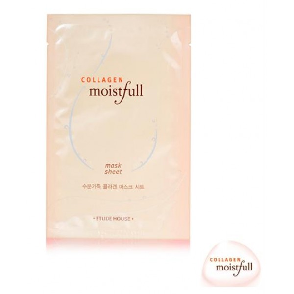 маска для лица тканевая с коллагеном etude house moistfull collagen mask sheet маска для лица тканевая с коллагеном etude house moistfull collagen mask sheetMoistfull Collagen Mask Sheet. Маска для лица тканевая с коллагеном<br><br>Одноразовая тканевая маска из натуральной целлюлозы – простое и приятное средство для ухода за кожей лица. Маска интенсивно увлажняет кожу и стимулирует клеточную регенерацию.<br><br>Маска пропитана концентированной эссенцией, в составе которой коллаген, экстракт и масло баобаба, экстракт грейпфрута, гиалуроновая кислота. Подходит для любого типа кожи, но особенно рекомендется для тусклой, усталой, пигментированной.<br><br>Коллаген восполняет недостаток собственного коллагена, тем самым повышая упругость и эластичность кожных покровов. Оказывает мгновенное подтягивающее действие, впитывает и удерживает влагу в подкожной прослойке, что обеспечивает коже постоянную увлажненность. При регулярном применении помогает вернуть коже утраченную упругость, оберегает от деформации и обвисания, способствует разглаживанию морщин.<br><br>Экстракт и масло баобаба помогают справиться с сухостью и тусклостью кожи, улучшают ее эластичность, смягчают и разглаживают. Благодаря экстракту баобаба улучшается функция клеточной регенерации, а высокое содержание антиоксидантов нейтрализует разрушающее воздействие свободных радикалов.<br><br>Экстракт грейпфрута глубоко увлажняет и освежает кожу лица, наполняет её энергией, регулирует работу сальных желез и уменьшает выработку кожного жира, сужает поры. Грейпфрут великолепно проявляет себя в борьбе с морщинами, восстанавливает эластичность и упругость увядающей кожи, осветляет пигментацию и улучшает цвета лица.<br><br>Гиалуроновая кислота моментально наполняет кожу влагой, обеспечивая оптимальное увлажнение во всех слоях, а также стимулирует производство коллагена и эластина, а также способствует их фиксации в должном положении, поэтому кожный покров остаётся упругим и подтянутым.<br><br>После применения маски увлажненная кожа становится свежей и сияющей, мягкой, гладкой, упругой.<br><br>Способ применения: Нанести на очищенную ожу лица и оставить на 15 минут.<br><br>Вес: 23 г<br><br>Вес г: 23.00000000