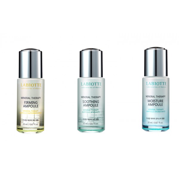 эссенция ампульная labiotte mineral therapy ampoule эссенция ампульная labiotte mineral therapy ampouleMineral Therapy Ampoule. Эссенция ампульная<br><br><br>Mineral Therapy Moisture Ampoule - Эссенция увлажняющая ампульная<br><br><br>Средство содержит морскую воду, экстракт водорослей спирулины, гиалуроновую кислоту и т.д. Концентрированная ампульная эссенция на основе минерального комплекса для интенсивного воздействия на кожу. Мгновенно восстанавливает текстуру кожи, придает ей гладкость и шелковистость , улучшает здоровый блеск кожи.<br><br>Интенсивное увлажнение для любого типа кожи, восстанавливает жизненные силы кожи, улучшает эластичность кожи. Формула AZIDERM 10,000 ppm (запатентованный липосомный ингредиент) восстанавливает и укрепляет эпидермис кожи.<br><br><br>Mineral Therapy Firming Ampoule - Эссенция укрепляющая ампульная<br><br><br>Средство содержит морскую воду, экстракт водорослей спирулины, гиалуроновую кислоту и т.д. Концентрированная ампульная эссенция на основе минерального комплекса для интенсивного воздействия на кожу. Мгновенно восстанавливает текстуру кожи, придает ей гладкость и шелковистость , улучшает здоровый блеск кожи.<br><br>Обеспечивает грубой, сухой коже эффективное увлажнение и мягкость. Формула AZIDERM 10,000 ppm (запатентованный липосомный ингредиент) восстанавливает и укрепляет эпидермис кожи.<br><br>Способ применения: небольшое количество средства нанесите на кожу мягкими, массирующими движениями.<br><br>Объем: 20 мл<br>