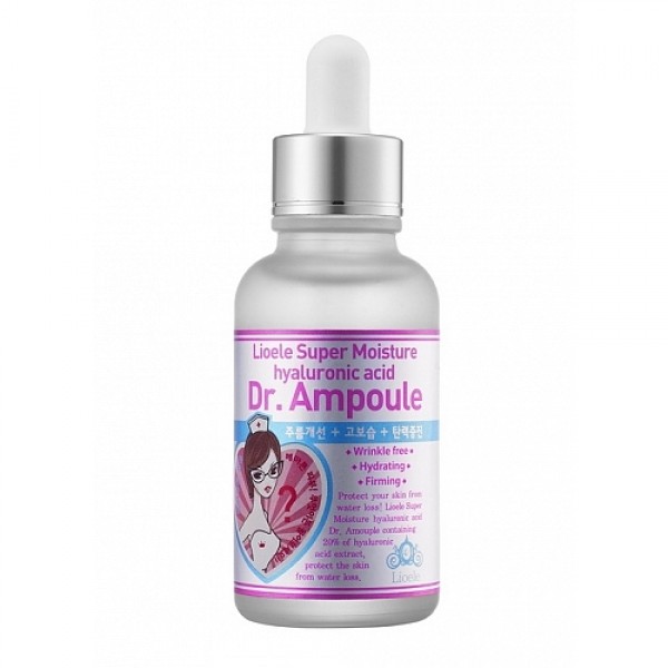 сыворотка гиалуроновая lioele super moisture hyaluronic acid dr. ampoule сыворотка гиалуроновая lioele super moisture hyaluronic acid dr. ampouleSuper Moisture Hyaluronic Acid Dr. Ampoule. Сыворотка гиалуроновая увлажняющая<br><br>Концентрированная сыворотка с высоким содержанием гиалуроновой кислоты, а также аденозина, олигопептидов и растительных экстрактов увлажняет кожу, нормализует обменные процессы, ускоряет синтез коллагена и делает кожу упругой и эластичной.<br><br> <br><br>Глубоко проникая в каждую клетку кожи и насыщая её влагой изнутри, сыворотка предотвращает «заломы» кожи, разглаживает морщины и активно замедляет старение кожи.<br><br>Сыворотка укрепляет кожу, улучшает контур лица и делает лицо ухоженным и более молодым.<br><br> <br><br>Гиалуроновая сыворотка подходит для любого типа кожи, в том числе и для чувствительной. Может использоваться как дополнение к ежедневному уходу за кожей.<br><br> <br><br>Способ применения: использовать после тонера. При помощи пипетки нанести несколько капель на кожу лица и распределить средство мягкими движениями по массажным линиям, оберегая кожу от растягивания. Сыворотку можно добавить в свой ежедневный уходовый крем для усиления его эффективности.<br><br> <br><br>Объем: 40 мл<br>