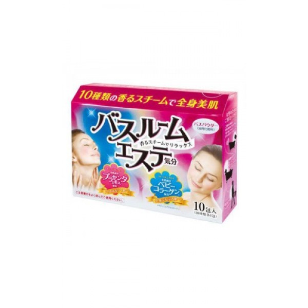 соль для ванны с плацентой и коллагеном max steam beauty bath salt соль для ванны с плацентой и коллагеном max steam beauty bath saltSteam Beauty Bath Salt. Соль для ванны с плацентой и коллагеном (10 ароматов) предназначена для принятия ванны.<br>Содержит экстракт плаценты и коллаген – два активных компонента для красоты и молодости Вашей кожи.<br>10 тщательно подобранных ароматов сделают время, проведенное в ванной, особенным. Ароматный пар и нежный цвет воды создаст атмосферу SPA – салона.<br><br>Соль на основе экстракта плаценты.<br>Плацента активизирует обновление клеток кожи, насыщает ее витаминами и минералами, в результате чего кожа становится упругой и эластичной.<br><br>5 ароматов для сияющей, подтянутой кожи:<br><br><br>“Cладкий имбирь” (с экстрактом корня имбиря). Цвет воды – прозрачно-оранжевый<br><br>“Роза” (с экстрактом дамасской розы). Цвет воды – прозрачно-розовый.<br><br>“Cочный цитрус” (с маслом лайма). Цвет воды – прозрачно-зеленый.<br><br>“Лесные ягоды” ( с экстрактом ежевики). Цвет воды – прозрачно-фиолетовый.<br><br>“Тропические травы” (с экстрактом цветков гибискуса). Цвет воды – прозрачно-зеленый.<br><br><br><br>Состав: сульфат натрия, бикарбонат натрия, карбонат натрия, кремний, отдушка, декстрин, натрия гиалуронат, вода, BG, экстракт плаценты, растительные экстракты и масла, красители.<br><br>Соль на основе коллагена.<br>Cукцинил ателоколлаген, входящий в состав средства, делает кожу мягкой, упругой и эластичной.<br><br>5 ароматов для мягкой, нежной кожи:<br><br><br>”Кремовое мыло” с трегалозой. Цвет воды – молочно-голубой.<br><br>”Шелк” с экстрактом шелка. Цвет воды – молочно-оранжевый.<br><br>”Хлопок” с экстрактом семян ванили. Цвет воды - молочно-желтый.<br><br>“Нежность” с маточным молочком. Цвет воды – молочно–розовый.<br><br>”Молоко” с лактоферрином коровьего молока. Цвет воды – молочно-белый.<br><br><br><br>Состав: сульфат натрия, бикарбонат натрия, карбонат натрия, диоксид титана, кремний, отдушка, декстрин, натрия гиалуронат,PEG-150, стеарет-13, натрия олеат, вода, сукцинил ателоколлаген, PEG-115M, увлажняющие компоненты (трегалоза, гидролизованный шелк, экстракт семян ванили, маточное молочко, лактоферрин коровьего молока).<br><br>Способ использования: содержимое одного пакетика (35 г) рассчитано на 180 л воды. Растворить в воде перед принятием ванны.<br><br>Меры предосторожности: храните средство в недоступном для маленьких детей месте. Не используйте для иных целей, кроме принятия ванны. При возникновении во время или после применения данного средства на коже сыпи, покраснении, зуда, раздражений и др. изменений прекратите использование и обратитесь к врачу. Не храните в местах с высокой температурой и влажностью. После вскрытия упаковки используйте сразу все содержимое. При попадании средства в глаза, немедленно промойте обильным количеством воды.<br><br>Объем: 35 г. х 10 шт.<br><br>Вес г: 350.00000000