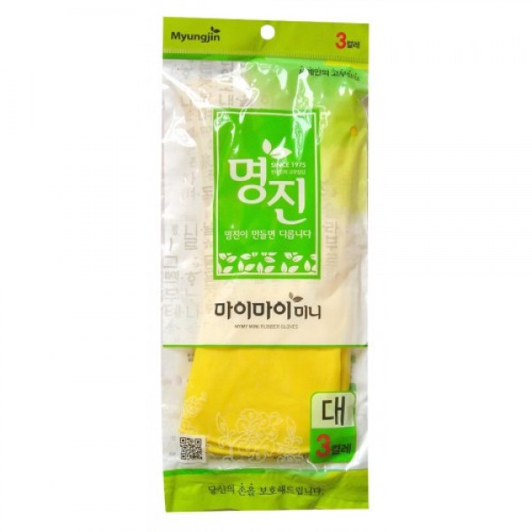 перчатки латексные хозяйственные 3 пары/уп myungjin rubber glove mymy mini перчатки латексные хозяйственные 3 пары/уп myungjin rubber glove mymy miniRubber Glove Mymy Mini. Перчатки латексные хозяйственные 3 пары/уп<br><br>Латексные перчатки защищают руки во время проведения бытовых и хозяйственных работ.<br><br>Перчатки удобны в использовании, гигиеничны, долговечны.<br><br>Особенности продукта:<br><br><br>при изготовлении используется только 100% натуральный каучук, что придает перчаткам мягкость, повышенную прочность и делает возможным их длительное использование;<br><br>в процессе производства перчатки подвергаются термической обработке, проходят полную дезинфекцию и обладают антибактериальным эффектом;<br><br>отличная функциональность и эргономичный дизайн позволяет использовать их длительное время без негативного воздействия на руки.<br><br><br>* Для большего комфорта рекомендуется использовать вместе с неткаными перчатками, которые обеспечивают гигиену рук, впитывают влагу, сохраняют тепло при долгом нахождении в холодной воде.<br><br>Способ применения: используйте перчатки в бытовых целях. При необходимости сушите, вывернув наизнанку. В случае появления запаха тщательно промойте.<br><br>Меры предосторожности: сушить, избегая попадания прямых солнечных лучей. Во избежание травм соблюдать меры предосторожности при работе с острыми предметами. Не использовать при работе с нефтепродуктами и химическими препаратами. Не класть в озоновые стиральные машинки и холодильники.<br><br>*В случае возникновения аллергии или раздражения кожи, прекратите использование или воспользуйтесь дополнительно неткаными перчатками.<br><br>Состав: натуральный каучук, краситель, диоксид титана, ускорители вулканизации, оксид цинка, сера, R-воск, пеногаситель, стабилизатор латекса, диспергатор, гидроксид калия, нашатырный спирт.<br><br>Размер: <br><br>S (25 x 18) см<br><br>L (26 x 20) см<br><br>Вес г: 20.00000000