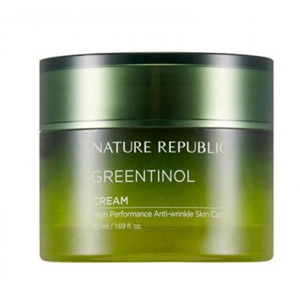 крем увлажняющий против морщин с экстрактом зеленого чая nature republic greentinol cream крем увлажняющий против морщин с экстрактом зеленого чая nature republic greentinol creamGreentinol Cream. Крем увлажняющий против морщин с экстрактом зеленого чая<br><br>Крем содержит аденозин. Аденозин- аминокислота, которая формируется в клетках, путем метаболической клеточной энергии. Способствует избавлению от морщин. Оказывает сосудорасширяющее и антиагрегантное действие, улучшает макро- и микроциркуляцию, определяет благоприятное воздействие на трофику тканей и процессы регенерации.<br><br>Входит в состав важнейших коферментов, регулирующих окислительно-восстановительные процессы в клетках. Стимулирует синтез коллагена и эластина в коже, активно используется в косметике как высокоэффективное средство для уменьшения возрастных морщин и разглаживания рельефа кожи.<br><br>Линия обладает регенерационными, увлажняющими, смягчающими, защитными и питательными свойствами. Оказывает реструктуризирующее воздействие на кожу. Придает коже здоровый блеск.<br><br>Дарит коже мягкость, поддерживает оптимальный уровень влаги, способствует созданию защитного барьера. Не содержит парабенов, бензофенона, минерального масла, искусственных красителей, ВНТ.<br><br>Способ применения: Нанесите небольшое количество крема на кожу мягкими, массирующими движениями.<br><br>Объем: 50 мл<br>