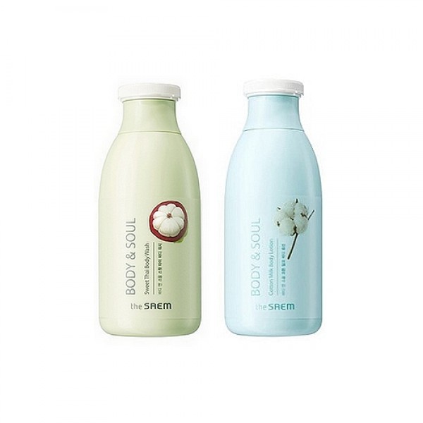 гель для душа гель для душаBody Soul Sweet Body Wash. Гель для душа<br><br>Нежный гель для душа от The Saem в обновленной версии. <br><br>Выпускается в нескольких вариантах:<br><br>1. Body & Soul Гель для душа Body & Soul Sweet Thai Body Wash<br><br> <br><br><br>Позволяет не только очистить кожу тела от загрязнений, но и ухаживает за ней, а также создает прекрасное настроение своими цветочно-фруктовыми ароматами.<br><br> <br><br>Гель образует мягкую пену, которая смывает все загрязнения с кожи, а также отшелушивает ороговевшие клетки, способствуя обновлению кожи. Также гель увлажняет, питает и смягчает кожу тела, делает ее гладкой и шелковистой, так как в составе средства масла ши и жожоба.<br><br> <br><br>Способ применения: Вспенить средство и помассировать влажную кожу тела, затем смыть теплой водой.<br><br><br> <br><br>2. Body & Soul Гель для душа молочный Body & Soul Cotton Milk Body Wash<br><br> <br><br><br>Нежный, молочный, ароматный – этот гель для душа станет настоящим полезным десертом для кожи.<br><br> <br><br>Гель для душа не только очистит кожу от повседневных загрязнений, пыли, кожного жира, который выделяется в течение дня, но и послужит великолепным ухаживающим средством.<br><br> <br><br>Способ применения: Мягкими массажными движениями нанести гель на влажную кожу тела при помощи мочалки, затем смыть теплой водо<br><br> <br><br><br>Объем: 300 мл.<br>