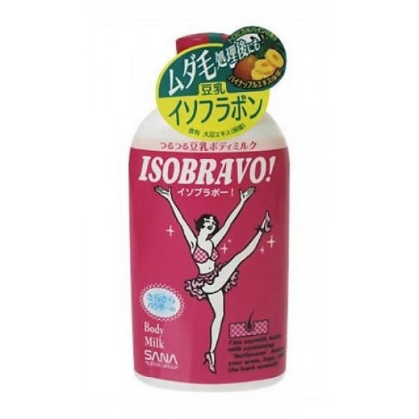 молочко для тела с соевым молочком sana isobravo body milk молочко для тела с соевым молочком sana isobravo body milkIsobravo Body Milk. Молочко для тела с соевым молочком благодаря содержанию изофлавонов соевого молочка, экстракту ананаса и фруктовых кислот превосходно увлажняет и смягчает кожу, защищает от воспалений и пересыхания. <br><br>Может использоваться для ухода за кожей после удаления волос. Способствует сдерживанию роста волос, смягчает раздраженную кожу. Изофлавоны соевого молочка придают коже ровный цвет и сияющий вид, делают ее упругой и гладкой. Обладает ароматом тропической сосны.<br><br>Активные компоненты:<br><br><br> Экстракт ананаса защищает кожу от воспалений, пересыхания, обеспечивает ее увлажнение.<br><br> Фруктовые кислоты смягчают кожу, придают ей гладкость.<br><br> Экстракты цветков апельсина и лимона известны своими релаксирующими свойствами. Они прекрасно сохраняют в коже влагу, питают ее витаминами, делают упругой и эластичной, дарят ощущение свежести.<br><br><br><br>Способ применения: После ванны или душа выдавите необходимое количество средство на ладонь и нанесите на тело. Рекомендуется использовать продолжительное время.<br><br>Меры предосторожности: не использовать при появлении покраснений, зуда, раздражения кожи. В случае возникновения аллергических реакций, прекратите использование средства и проконсультируйтесь с дерматологом.<br><br>Состав: вода, этанол, BG, сквалан, слюда, экстракт соевых бобов, вытяжка соевого молочка, экстракт плодов ананаса, экстракт апельсина, экстракт лимона, альгинин, кальбомер, глицерин, стеариновая кислота, глицерил стеариновая кислота, стеароил-глутамат натрия, цетанол, воск, ароматическая отдушка, метилпарабен.<br><br>150 мл.<br><br>Вес г: 150.00000000