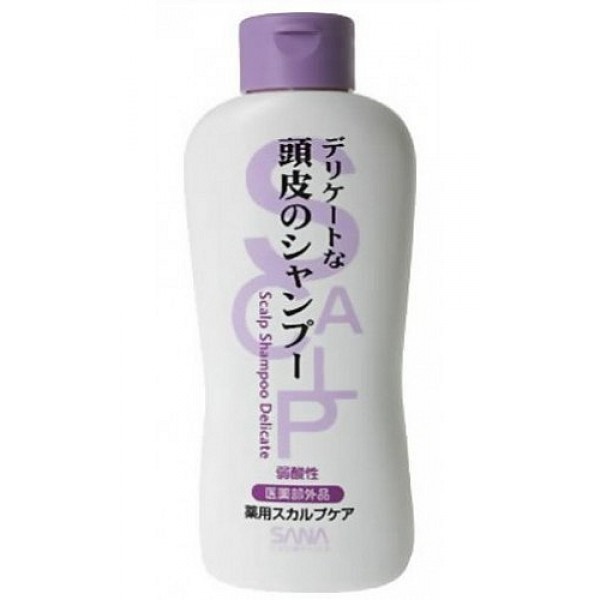 шампунь для чувствительной кожи головы sana scalp shampoo delicate шампунь для чувствительной кожи головы sana scalp shampoo delicateScalp Shampoo Delicate. Шампунь для чувствительной кожи головы создан специально для людей с чувствительной кожей головы, восприимчивой к различным раздражающим факторам. <br><br>Аминокислоты, входящие в состав шампуня оказывают минимальное раздражающее действие на волосы. Превосходно очищает кожу головы, поддерживает красоту и здоровье волос. Оздоравливает кожу головы, устраняет факторы, замедляющие рост волос, укрепляют волосы. Значительно улучшает рост волос. <br><br>Содержит компоненты дикалий глицинорициновой кислоты и пироктоноламин, которые уничтожают микроорганизмы, вызывающие перхоть. Салициловая кислота глубоко очищает кожу. Обладает фруктово-цветочным ароматом.<br><br>Применение: Нанесите шампунь на влажные волосы, вспеньте, слегка помассируйте, хорошо смойте водой. Рекомендуем использовать кондиционер для сухой кожи головы.<br><br>Состав: пироктоноламин, вода, эфир полиоксиэтиленлаурил, дибутилгидрокситолуэн, ЭДТА, бензойная кислота, салициловая кислота, парабены, отдушка.<br><br>250 мл.<br>