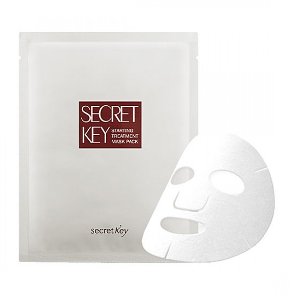 маска для лица на основе молочных культур secret key starting treatment mask pack маска для лица на основе молочных культур secret key starting treatment mask packStarting Treatment Mask Pack Маска для лица на основе молочных культур базируется на содержании ферментированных молочных культур, которые богаты содержанием витаминов B, A, P.<br><br>Маска является многофункциональной: успокаивает кожу, придает эластичность, улучшает текстуру кожи и глубоко увлажняет. Повышает общий иммунитет кожи.<br><br>Не содержит животных жиров, спирта, красителей, минеральных масел, отдушек.<br><br>Использование: используйте только на очищенную кожу. Вскройте упаковку и расправьте лист по всей поверхности кожи лица. Оставьте маску на 10-15 минут. После, удалите маску и распределите остатки вещества массажными движениями.<br><br>Вес г: 30.00000000
