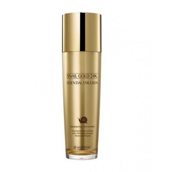 эмульсия для лица с 24к золотом и экстрактом улитки seantree snail gold 24k essential emulsion эмульсия для лица с 24к золотом и экстрактом улитки seantree snail gold 24k essential emulsionSnail Gold 24K Essential Emulsion. Эмульсия для лица с 24К золотом и экстрактом улитки<br><br>Легкая, невесомая, освежающая и интенсивно омолаживающая эмульсия с 24K золотом и экстрактом улитки. Направленно воздействует на осветление пигментации и разглаживание морщин, кроме того, отлично увлажняет, освежает, питает и восстанавливает кожу, стирает с лица следы усталости и возвращает ему утраченное сияние. Также эмульсия защищает кожу от неблагоприятных факторов внешней среды.<br><br>Золото в составе эмульсии оказывает уникальное воздействие на кожу: улучшает микроциркуляцию крови, стимулирует ее приток к клеткам кожи, активирует выработку собственного коллагена и эластина, способствует удержанию гиалуроновой кислоты, стимулирует деятельность фибробластов, благодаря чему ускоряются процессы регенерации. Такое комплексное воздействие приводит к обновлению и омоложению кожи: она становится упругой и эластичной, укрепляется и подтягивается, овал лица становится более четким. Кроме того, золото является проводником и помогает доставлять активные компоненты эмульсии в глубокие слои кожи.<br><br>Экстракт слизи улитки оказывает мощное оздоравливающее и омолаживающее действие, помогает справиться как с проблемами кожи внешнего характера (раздражения, воспаления и др.), так и внутренними, воздействуя на нее на клеточном уровне и запуская процессы регенерации. Улиточный экстракт обладает способностью обеззараживать поверхность кожи, благодаря чему погибают бактерии и различные микроорганизмы, что приводит к заживлению существующих воспалений и предупреждается появление новых. Природный солнцезащитный фильтр уменьшает агрессивное воздействие ультрафиолета на кожу.<br><br>Способ применения: Нанести на кожу легкими массажными движениями.<br><br>Объём: 130 мл<br>