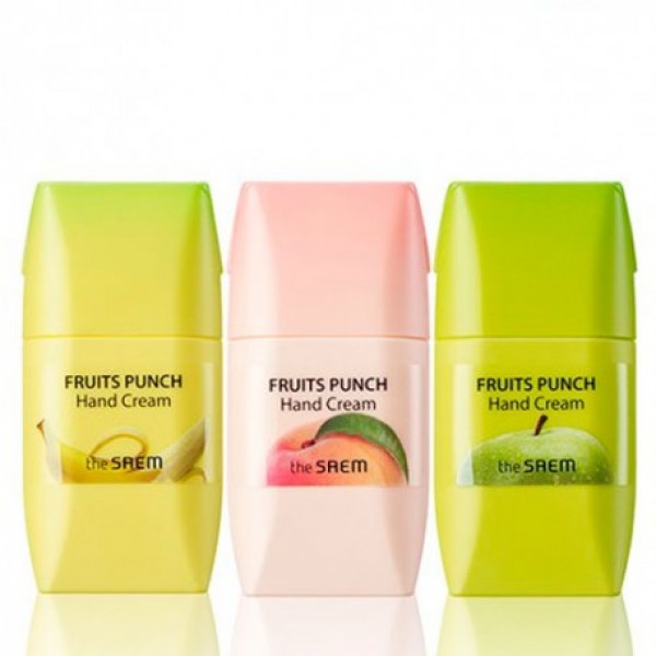 крем для рук пунш the saem fruits punch hand cream крем для рук пунш the saem fruits punch hand creamFruits Punch Hand Cream — коллекция замечательных фруктовых кремов, которые надежно позаботятся о деликатной коже рук. В состав предложенных средств входит комплекс экстрактов, способствующих глубокому увлажнению, питанию и обновлению всех клеточек кожи. Препарат обладает роскошным фруктовым ароматом. Данное средство улучшает оттенок кожи, дарит ей природную яркость и нежность. Фруктовые крема предназначены для полноценного насыщения ценными плодовыми компонентами кожного покрова, делает ручки изумительно гладкими и эластичными.<br><br>Позаботиться о нежной коже рук, насыщая ее ценными веществами, восстанавливая и увлажняя, можно с помощью данного фруктового крема. Он содержит исключительный комплекс биологически активных компонентов, способствующих обновлению эпидермиса, улучшению тона и приданию эластичности и здоровой яркости кожи: экстракты груши, гуавы, манго, кокоса, киви, папайи, грейпфрута, масло ши, ниацинамид (витамин В3) и другие полезные составляющие. Постоянное использование крема сделает кожу рук гладкой, мягкой и упругой. <br><br>Применение: Втирать средство утром и вечером в очищенную сухую кожу рук легкими массирующими вращениями.<br>