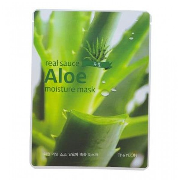 маска для лица с экстрактом алоэ the yeon real sauce aloe moisture mask маска для лица с экстрактом алоэ the yeon real sauce aloe moisture maskReal Sauce Aloe Moisture Mask. Маска для лица с экстрактом алоэ<br><br>Экстракт алоэ моментально успокаивает уставшую кожу, насыщает кожу влагой.<br><br>Ткань маски изготовлена по технологии Tencel из натурального волокна целлюлозы.<br><br>Способ применения: Приложить маску на очищенную и тонизированную кожу лица. Через 10-20 минут маску снять, а остатки эссенции аккуратно вмассировать в кожу.<br><br>Объем: 22 мл<br>