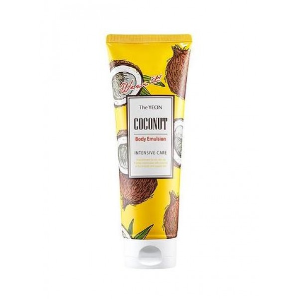 эмульсия для тела с кокосовым маслом the yeon coconut body emulsion эмульсия для тела с кокосовым маслом the yeon coconut body emulsionCoconut Body Emulsion. Эмульсия для тела с кокосовым маслом<br><br>Cоздана на основе натуральных компонентов. Не содержит синтетических отдушек, красителей, парабенов, силикона. В составе средства для ухода за кожей натуральные масла кокоса, ванили, ши и другие.<br><br>Отлично увлажняет сухую и очень сухую дерму. Борется с возрастными изменениями (морщины, пигментация, шелушение). Предотвращает сухость, зуд, чувство дискомфорта. Имеет приятный природный аромат натурального кокоса. Разглаживает кожу, прекрасно смягчает. Оздаравливает, повышает устойчивость дермы к влиянию внешних факторов и жесткой водопроводной воды.<br><br>Хорошо впитывается, не оставляет жирную пленку. Можно сразу после применения надевать одежду из деликатных тканей. Эмульсия для тела особенно рекомендована обладательница чувствительной кожи, склонной к раздражению от синтетических тканей.<br><br>Способ применения: Нанести на чистое, подсушенное полотенцем тело легкими массажными движениями. Смывать не нужно.<br><br>Объём: 250 мл<br>