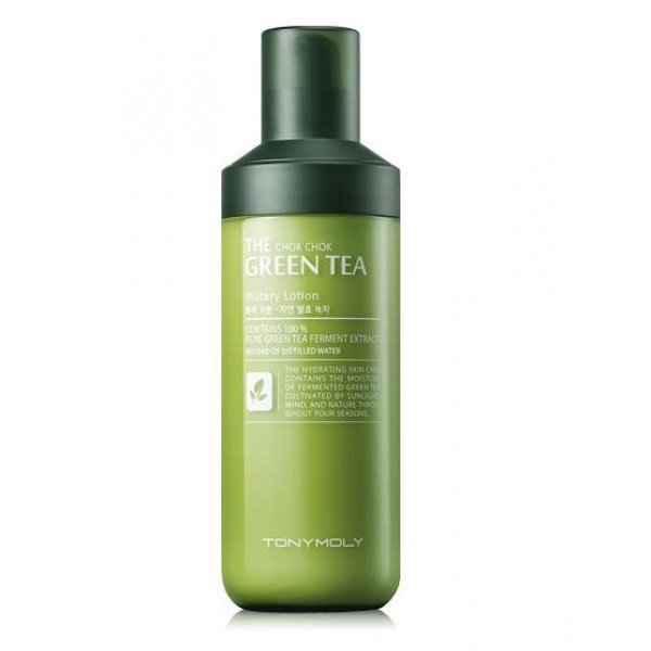лосьон увлажняющий с экстрактом зеленого чая tony moly the chok chok green tea watery lotion лосьон увлажняющий с экстрактом зеленого чая tony moly the chok chok green tea watery lotionThe Chok Chok Green Tea Watery Lotion. Лосьон увлажняющий с экстрактом зеленого чая<br><br>Для обеспечения комплексного ухода необходимо применение различных косметических средств. Лосьон станет незаменимым средством для ежедневной заботы о красоте.<br><br>Лосьон предназначен для смягчения кожи, улучшения ее барьерных функций и оптимизации водного баланса.<br><br>В его составе содержится концентрированный ферментированный экстракт зеленого чая и различные полезные масла. Ферментация предполагает процесс брожение с помощью микроорганизмов. Различные настои, приготовленные на таких веществах, значительно глубже способны проникать в клетки кожи и усваиваться организмом.<br><br>За счет растительных составляющих корейский лосьон безопасен для чувствительной кожи: он эффективно успокаивает и слегка охлаждает кожу.<br><br>После применения средства восстанавливается баланс в клетках кожи, улучшается ее структура и преображается внешне.<br><br>Зеленый чай оказывает мощное противовоспалительное действие, а также стимулирует обновление клеток кожного покрова.<br><br>Танины, которые в нем содержатся, повышают устойчивость кровеносных сосудов. Благодаря этому устраняются проявления сосудистой сеточки.<br><br>Зеленый чай тщательно очищает протоки и устраняет сухость кожи. Успокаивая и нормализуя внутренние процессы, он препятствует появлению признаков старения.<br><br>Полезные натуральные масла наполняют ткани полезными веществами, увлажняют и смягчают кожный покров, повышают упругость и придают красивый оттенок. Кожа становится более шелковистой и нежной.<br><br>Способ применения: Небольшое количество жидкости нанести на лицо и мягкими движениями распределить по коже.<br><br>Объем: 160 мл<br>
