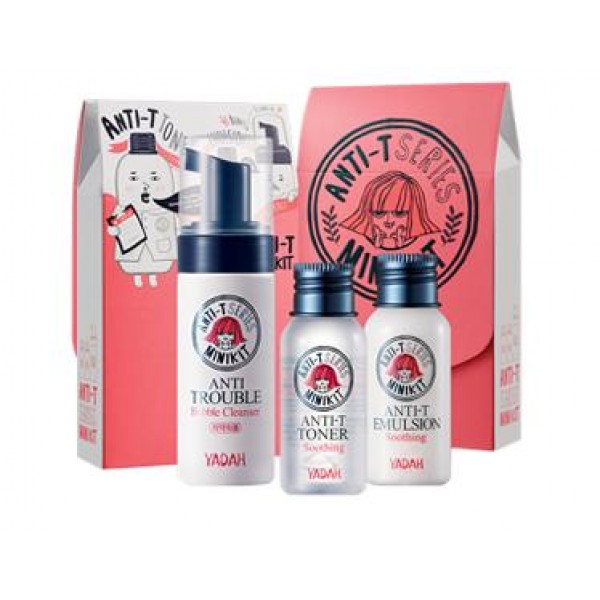 мини-набор для ухода за жирной кожей yadah anti-t mini kit мини-набор для ухода за жирной кожей yadah anti-t mini kitAnti-T Mini Kit. Мини-набор для ухода за жирной кожей<br><br>Маленький набор для решения больших проблем. Средства идеальны для ухода за проблемной кожей во время путешествий – достаточно взять 3 небольших флакончика с собой, и можно не переживать, что кожа останется без надежной защиты. В наборе пенка для умывания, тонер и эмульсия.<br><br>Ключевой компонент в составе средств – экстракт корня малины, который незаменим для ухода за проблемной кожей, а также кожей с расширенными порами. Оказывает увлажняющее и освежающее действие, витаминизирует и минерализирует кожу, улучшает клеточное дыхание и стимулирует рост новых клеток. Экстракт малины оказывает выраженное антисептическое и противовоспалительное действие, ускоряет заживление угревых высыпаний.<br><br>Способ применения: Очистить кожу лица пенкой, затем протереть тоником и нанести эмульсию.<br><br>Объём: 40 мл + 30 мл + 30 мл<br>