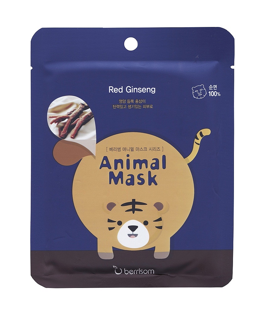 маска для лица серии animal mask – тигр berrisom animal mask red ginseng tiger маска для лица серии animal mask – тигр berrisom animal mask red ginseng tigerAnimal Mask Red Ginseng TIGER. Маска для лица серии Animal mask – Тигр с экстрактом женьшеня - веселая тканевая маска-мордочка.<br><br>Белая тканевая маска – это приятно, это полезно, но совсем не интересно. Чтобы уход за кожей был не только эффективным, но и веселым, используйте забавные маски-мордочки от BERRISOM.<br><br>Рисунок нанесен только на одну сторону маски, поэтому совершенно безопасен для кожи. Нежнейший органический хлопок, из которого сделана маска, подходит даже для самой чувствительной кожи. Мягкое и плотное прилегание обеспечивает глубокое проникновение в кожу активных компонентов маски.<br><br>В отличие от многих других масок, пропитанных 5-10 мл эссенции,Animal Mask Series пропитана 25 мл слегка маслянистой, но приятной для кожи эссенцией.<br><br>В составе маски керамиды, ледниковая вода и комплекс растительных экстрактов.<br><br><br>Керамиды – восстанавливают липидный барьер верхнего слоя эпидермиса сухой и огрубевшей кожи, обеспечивают интенсивное увлажнение. Благодаря керамидам в составе маски, кожа в короткие сроки после применения восстанавливается, уменьшаются признаки обезвоженности, разглаживаются морщинки. Керамиды снимают шелушения кожи, дарят ей гладкость и шелковистость.<br><br><br><br>Ледниковая вода – интенсивно увлажняет кожу, насыщает ее важнейшими микроэлементами, тонизирует и дарит невероятное ощущение свежести, нормализует и ускоряет процессы восстановления клеток.<br><br><br>Маска предназначена для омолаживания кожи. Экстракт корня женьшеня улучшает регенерацию и восстанавливает поврежденные клетки, защищает от преждевременного старения, возвращает коже упругость и эластичность, обеспечивает надежную защиту от агрессивного воздействия свободных радикалов.<br><br>Способ применения: На очищенную и тонизированную кожу наложить маску и разгладить ее. Через 15-20 минут маску снять, а остатки средства вмассировать в кожу.<br><br>Состав: Water, Glycerin, Butilene Glycol, Panax Ginseng Root Extract, Sodium Hyaluronate, Hydrogenated Lecithin, Caprylic/Capric Triglyceride, Diethoxyethyl Succinate, Ceramide 3, Alchohol, Ceteth-20, Steareth-20, Tocopheryl Acetate, Glyceryl Stearate, Cetearyl Alchohol, Neopentyl Glycol Dicaprate, Cetyl Ethylhexanoate, Phenoxyethanol, Glycyrrhiza Glabra (Licorice) Root Extract, Zingiber Officionale (Ginger) Root Extract, Schizandra Chinesis Fruit Extract, Coptis Chinesis Root Extract, Camellia Sinesis Leaf Extract, Propolis Wax, Caprylyl Glycol, 1,2-Hexanediol, Carbomer, Disodium EDTA, Allotoin, Dipotassium Glycyrrhizate, Chlorphenesin, PEG-60 Hydrogenated Castor Oil, Fragrance, Triethanolamine.<br><br>Меры предосторожности: 1. Не применять к поврежденной, раздраженной, обожженной солнцем коже. 2. Прекратить использование в случае покраснения, воспаления, зуда кожи. 3. При попадании в глаза промойте водой. 4. Только для наружного применения.<br>
