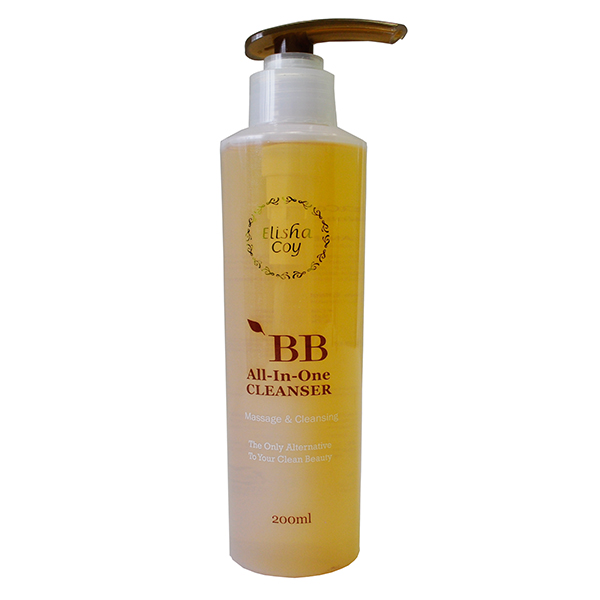 все в одном-средство для снятия вв крема elishacoy bb all-in-one cleanser все в одном-средство для снятия вв крема elishacoy bb all-in-one cleanserBB all-in-one cleanser. Все в одном-средство для снятия ВВ крема обладает двойным эффектом: <br><br><br>Массажный гель растворяет макияж и другие загрязнения<br><br>При добавлении воды средство превращается в пенку, которая бережно очищает кожу лица<br><br><br>Средство с pH 5.5 способствует деликатному очищению кожи лица, не разрушая гидролипидный барьер. Растительные ингредиенты интенсивно питают. Средство подходит для чувствительно кожи, не вызывает раздражения.<br><br> <br><br>Основные ингредиенты: экстракт центеллы азиатской, гиалуронат натрия, бетаин, экстракт розмарина, пантенол, токоферол ацетат (витамин Е), экстракт хризантемы сибирской.<br><br> <br><br>Применение:<br><br><br>Выдавите необходимое количество средства (1-2 нажатия на дозатор). Нанести на сухую кожу и массирующими движениями распределите по коже лица, удаляя остатки макияжа, ороговевшие клетки кожи и излишки кожного сала.<br><br>Смойте большим количеством теплой воды.<br><br><br>Состав: Water, Sodium Laureth Sulfate, TEA-Lauryl Sulfate, Sodium Lauryl Sulfate, Lauramide DEA, Potassium Cocoyl Glycinate, Cocamidopropyl Betaine, PEG-7 Glyceryl Cocoate, Fragrance, Propylene Glycol, Sodium Chloride, Citric Acid, Methylparaben, Tocopheryl Acetate, Panthenol, Benzophenone-5, Disodium EDTA, Betaine, BHT, Sodium Hyaluronate, Centella Asiatica Extract, Rosmarinus Officinalis (Rosemary) Extract, Tilia Cordata Flower Extract, Chrysanthemum Sibiricum Extract, Butylene Glycol, Methylchloroisothiazolinone (and) Methylisothiazolinone, Caramel, CI 15985.<br><br>Вес г: 200.00000000