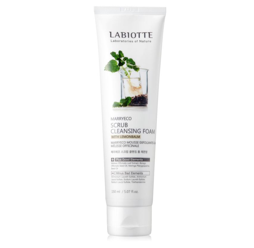 пенка-скраб labiotte marryeco scrub cleansing foam with lemonbalm пенка-скраб labiotte marryeco scrub cleansing foam with lemonbalmMarryeco Scrub Cleansing Foam With Lemonbalm. Пенка-скраб<br><br>Пенка для умывания содержит экстракт мелиссы, экстракт ячменя, масло моринги и т.д.<br><br>Средство содержит отшелушивающие частицы, благодаря чему мягко шлифует кожу, восстанавливает мягкость и гладкость кожу, улучшает ее текстуру, очищает от загрязнений.<br><br>Экстракт ячменя устраняет кожную сыпь и гнойчиковые воспаления, активизирует обменные процессы и регенерацию клеток, повышает кожный тонус, прекрасно увлажняет кожу.<br><br>Экстракт мелиссы применяется как успокаивающий и расслабляющий компонент, для чувствительной кожи, при аллергических заболевнаиях. Защищает кожу от появления сухости и шелушения кожи.<br><br>Способ применения: небольшое количество средства, вспеньте с малым количеством воды. Нанесите, полученную пену на влажную кожу лица, массажными движениями. После умойтесь теплой водой.<br><br>Объем: 150 мл<br>