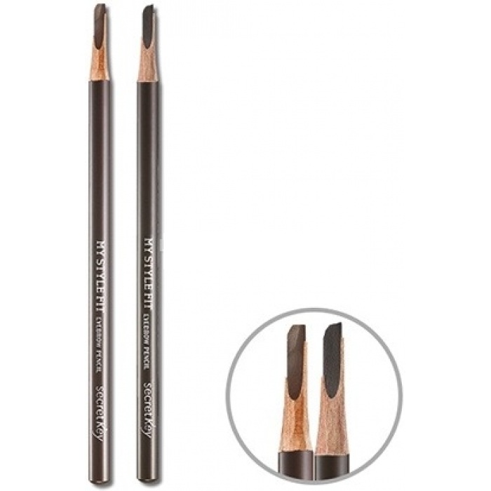 карандаш для бровей secret key my style fit eyebrow pencil карандаш для бровей secret key my style fit eyebrow pencilВнимание: карандаш «необрезанный», перед применением необходимо заточить.<br><br>Пудровый карандаш для бровей My Style Fit Eyebrow Pencil обеспечит удобное и комфортное нанесение, высокую стойкость и совершенный макияж. Он идеально корректирует форму бровей, выгодно подчеркивает черты лица. Средство имеет универсальный оттенок, который долгое время сохраняет интенсивность, не растекается при внешних воздействиях.<br><br>С его помощью вы сможете сделать брови выразительно объемными или изящно изогнутыми. Особая текстура грифеля гарантирует легкое использование средства, при этом линии получаются четкими и ровными, без комочков и прерывистости. Теперь брови всегда будут выглядеть идеально.<br><br>Карандаш от косметической компании Secret Key представлен в двух оттенках:<br><br><br>01 Gray Brown.<br><br>02 Natural Brown.<br><br><br>Предлагаемый цвет не имеет неприятного рыжего подтона. Карандаш легко затачивается, не ломается и не крошится. Грифель и дерево практически не имеют запаха. Все компоненты продукта прошли тестирование у офтальмологов, поэтому карандаш подойдет даже обладательницам чувствительным глаз.<br><br>Создайте безупречный макияж всего одним движением.<br><br>Способ применения: Заточенным карандашом нарисовать желаемую форму бровей, затем расчесать щеточкой вниз и прокрасить пустоты между волосками.<br><br>Вес: 2,8 г<br><br>Вес г: 2.80000000