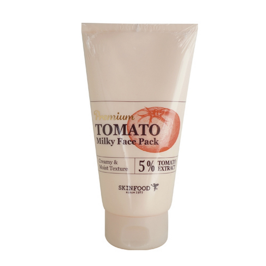 маска для лица с экстрактом томата skin food premium tomato milky face pack маска для лица с экстрактом томата skin food premium tomato milky face packОсветляющая маска Premium Tomato Milky Face Pack на основе экстракта томата устраняет следы пост-акне, ускоряет регенерацию, увлажняет, предотвращает потерю влаги.<br><br>Эффективный комплекс из специальных осветляющих компонентов возвращают коже свежесть и сияние.<br><br>Содержит экстракт томата, масла ши (карите), подсолнечника и макадамии, бета – глюкан, бетаин.<br><br>Подходит для любого типа кожи и профилактики преждевременного старения.<br><br>Витаминами Е, С, B предотвращают преждевременное старение кожи лица, обладают антисептическими свойствами, восстанавливают гладкость текстуры кожи.<br><br>Ликопин (содержится в экстракте томата), это органическое соединение, придающее плодам насыщенный красный цвет, является очень сильным натуральным антиоксидантом (превосходящим по своим свойствам таких признанных «ловцов свободных радикалов», как витамины С и Е). Обладает омолаживающим свойством, улучшают цвет лица, разглаживают морщины.<br><br>Керамиды — твердые или воскоподобные вещества липидной природы (сфинголипиды), которые совместно с холестерином и жирными кислотами образуют липидный барьерный слой кожи. При повреждении поверхностного слоя кожи керамиды заполняют бреши, образовавшиеся в результате вымывания, снижают проницаемость кожи, уменьшают потерю воды и улучшают упругость эпидермиса.<br><br>Экстракт лотоса обладает успокаивающим действием, укрепляет клетки кожи, содержит витамин С, нелумбин, нуфарин, арменавин.и минеральные соединения. Так же обладает биостимулирующим, общеукрепляющим, противовоспалительным действием, улучшает кровообращение. Стимулируют активность клеток кожи, замедляют процессы старения, предотвращают образование морщин и делают кожу гладкой и эластичной.<br><br>Экстракт софоры обладает высокими регенерирующими и антиоксидантными свойствами. Помогает коллагену кожи сохранять эластичность, способствует укреплению кожи, регулирует липидный баланс. Защищает клетки от свободных радикалов и замедляет окисление витамина С.<br><br>Средство не оставляет липкого эффекта.<br><br>Не содержит парабенов, этанола, искусственных красителей, минерального масла<br><br>Способ применения: Нанесите достаточно средства на очищенную сухую кожу. Далее аккуратно, массажными движениями, распределите и проработайте пару минут. Затем оставьте на 5 минут и смойте теплой водой, без использования очищающих средств. Применяется 2-3 раза в неделю.<br><br>Состав: Экстракт томата, масло ши, подсолнечник, макадами, бета – глюкан, бетаин.<br><br>Вес: 150 г<br><br>Вес г: 150.00000000