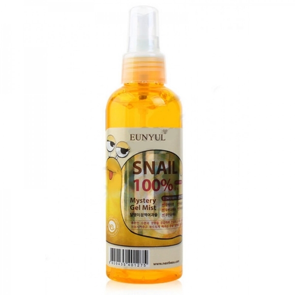 питательный спрей-гель с фильтратом секреции улитки 100% eunyul mystery gel mist snail 100% питательный спрей-гель с фильтратом секреции улитки 100% eunyul mystery gel mist snail 100%Mystery Gel Mist Snail 100%. Питательный спрей-гель с фильтратом секреции улитки 100%<br><br>Увлажняющий и питательный гель-спрей для лица. При нанесении на кожу превращается в жидкость. Мгновенно впитывается, не оставляет липкости и стянутости. Отлично фиксирует макияж.<br><br>Способ применения: распыляйте по мере необходимости на лицо, тело и волосы с расстояния 20-30см. Можно использовать до и после макияжа (поможет дополнительно зафиксировать макияж.). <br><br><br>Характеристики товара<br><br><br><br><br>Возраст<br><br>все<br><br><br><br>Компоненты<br><br>экстракт улитки; гиалуроновая кислота<br><br><br><br>Тип кожи<br><br>для всех типов; увядающая; проблемная<br><br><br><br>Функции<br><br>снятие покраснений и раздражения кожи; питание; смягчение; увлажнение; восстановление и регенерация; устранение воспаления; устранение покраснения; устранение шелушений<br><br><br><br>Несовершенства<br><br>шелушения; сухость и обезвоживание; покраснения; отечность<br><br><br><br><br><br>Меры предосторожности: избегать попадания в глаза, в случае несовместимости с кожей прекратите использование.<br><br>Объем: 150 мл<br>