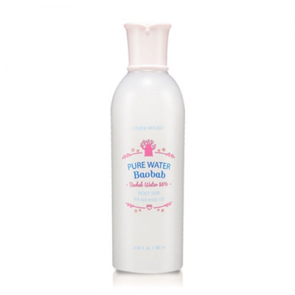 увлажняющий тоник с экстрактом баобаба etude house pure water baobab moist toner увлажняющий тоник с экстрактом баобаба etude house pure water baobab moist tonerPure Water Baobab Moist Toner. Увлажняющий тоник с экстрактом баобаба<br><br>Интенсивно увлажняющий тоник для лица эффективно увлажняет кожу благодаря молочной консистенции, мгновенно впитывающейся при соприкосновении с кожей.<br><br>Делает кожу гладкой, чистой и свежей, как будто вы уже воспользовались сывороткой. Содержит в составе до 53% воды дерева Баобаб, позволяющей быстро впитываться средству в кожу и ультра увлажнить даже глубокие слои кожи.<br><br>Экстракт Моринга помогает сгладить кожный рельеф и насытить кожу кислородом. Тоник создает водный барьер в коже, помогая сохранить влагу изнутри. Отлично очищает кожу и подготавливает ее к дальнейшему уходу.<br><br>Способ применения: нанесите на очищенную кожу лица небольшое количество тоника на ватный диск и протрите им кожу. Продолжите ваш ежедневный уход с помощью средств этой же серии.<br><br>Объём: 180 мл.<br><br><br>Характеристики товара<br><br><br><br><br>Возраст<br><br>до 25; 25-35;<br><br><br><br>Тип кожи<br><br>для всех типов<br><br><br><br>Функции<br><br>увлажнение<br><br><br><br><br><br> <br>