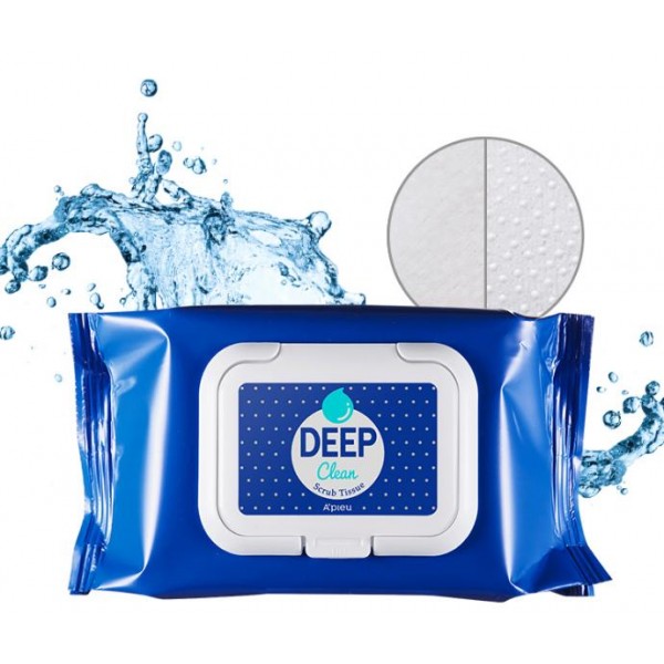 

салфетки для снятия макияжа a'pieu deep clean scrub tissue