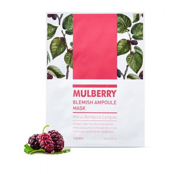 

маска на тканевой основе для устранения покраснений a'pieu mulberry blemish ampoule mask