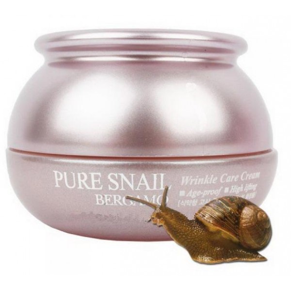 

крем для лица с муцином улитки антивозрастной bergamo pure snail wrinkle care cream