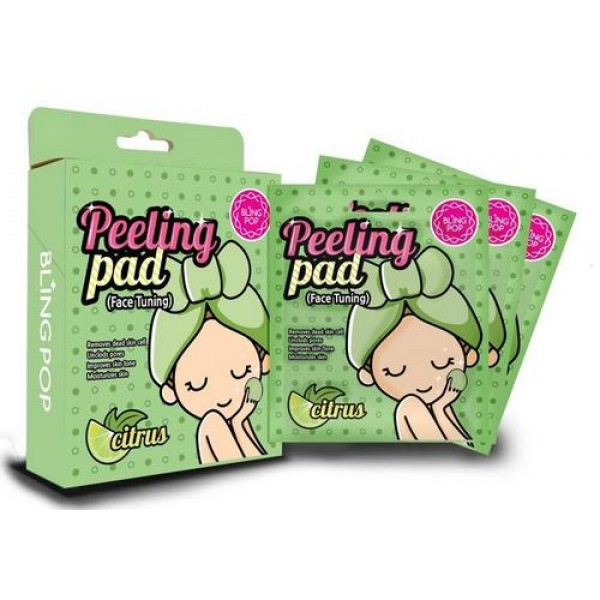 

пады очищающие с пилинг эффектом двухсторонние bling pop citrus face tuning peeling pad