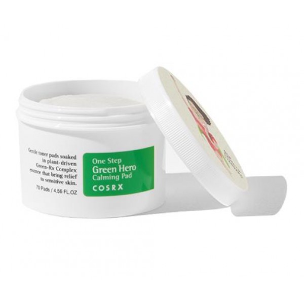 

пады для лица успокаивающие cosrx one step green hero calming pad