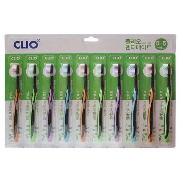 

набор зубных щеток clio denti-mate normal toothbrush 5+5