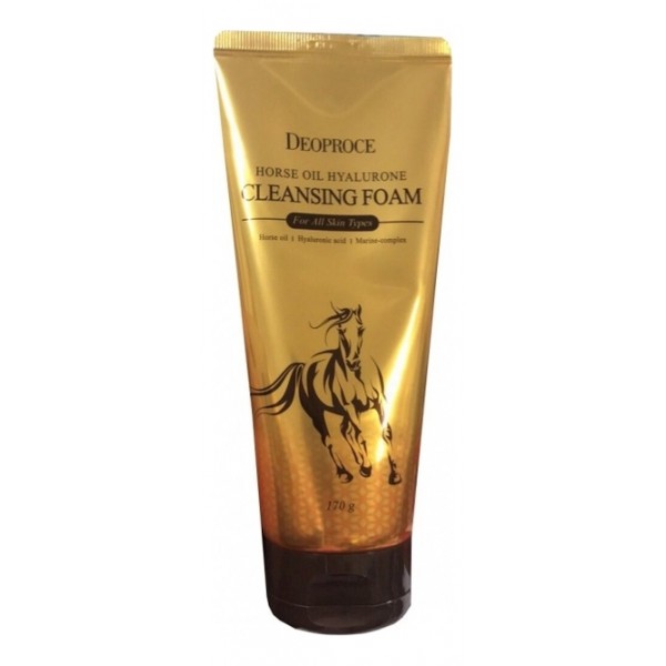 

пенка для умывания с гиалуроновой кислотой и лошадиным жиром deoproce horse oil hyalurone cleansing foam