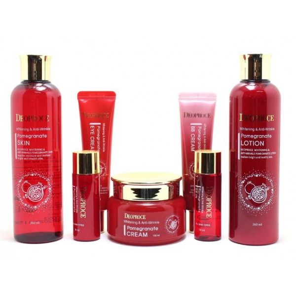 

набор антивозрастных средств с экстрактом граната deoproce whitening & anti-wrinkle pomegranate 5 set