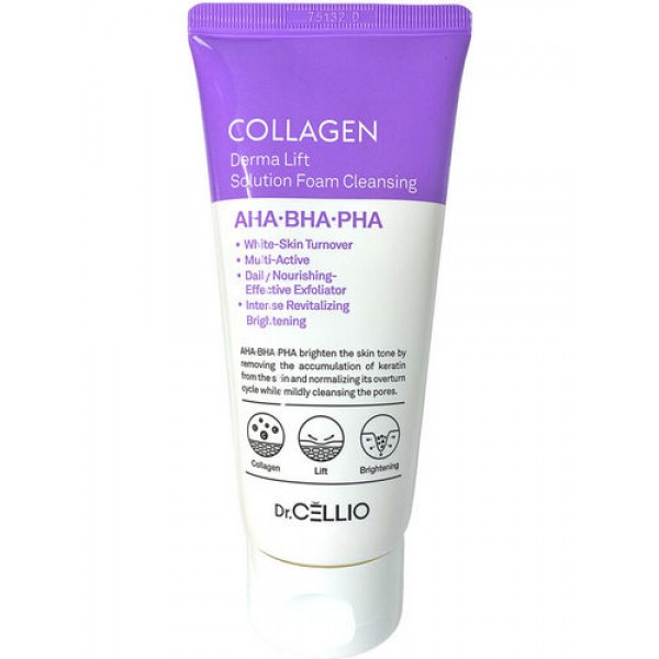 

пенка для умывания с коллагеном dr.cellio collagen derma lift solution foam cleansing