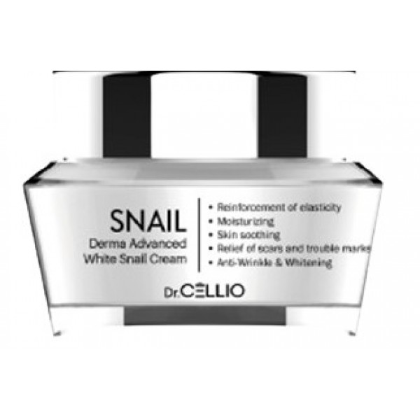 

крем для лица с муцином улитки dr.cellio derma white snail cream