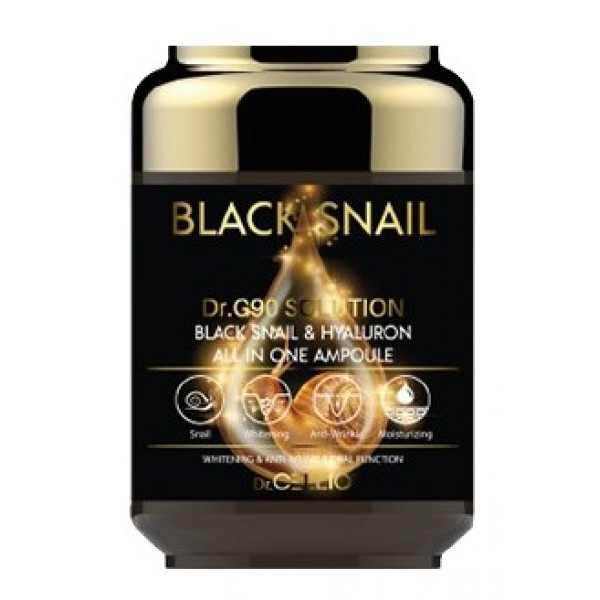 

сыворотка с муцином черной улитки и гиалуроном dr.cellio g90 black snail hyaluron all in one ampoule