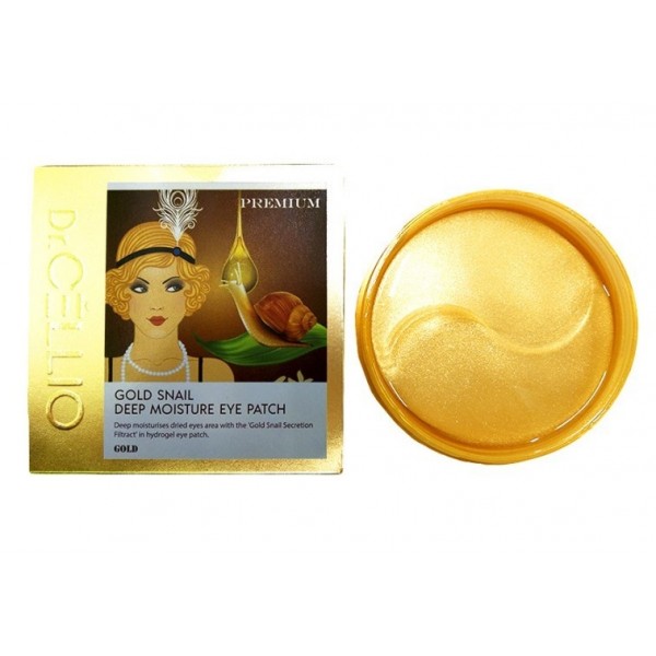 

гидрогелевые патчи для глаз с золотом dr.cellio gold snail deep moisture eye patch