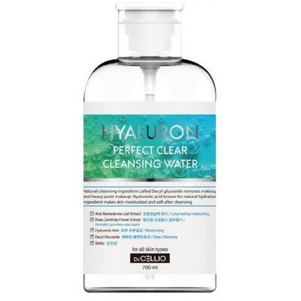 

очищающая вода с гиалуроновой кислотой dr.cellio hyarulon perfect clear cleansing water