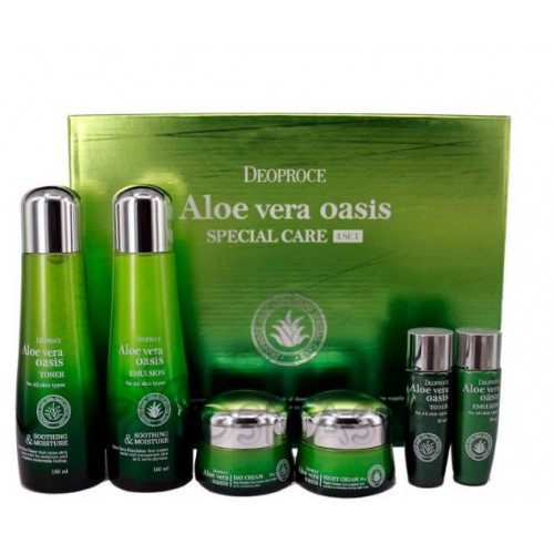 Набор уходовый с экстрактом алоэ вера Deoproce Aloe Vera Oasis Special Care 4 Set фото-1