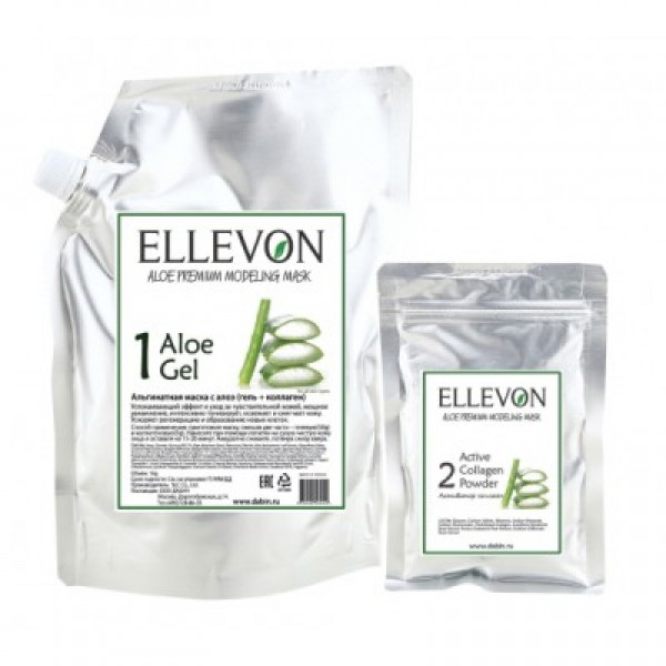 

альгинатная маска премиум с алоэ ellevon aloe premium modeling mask