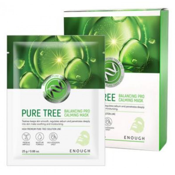 

успокаивающая тканевая маска с экстрактом чайного дерева enough pack pure tree balancing pro calming mask