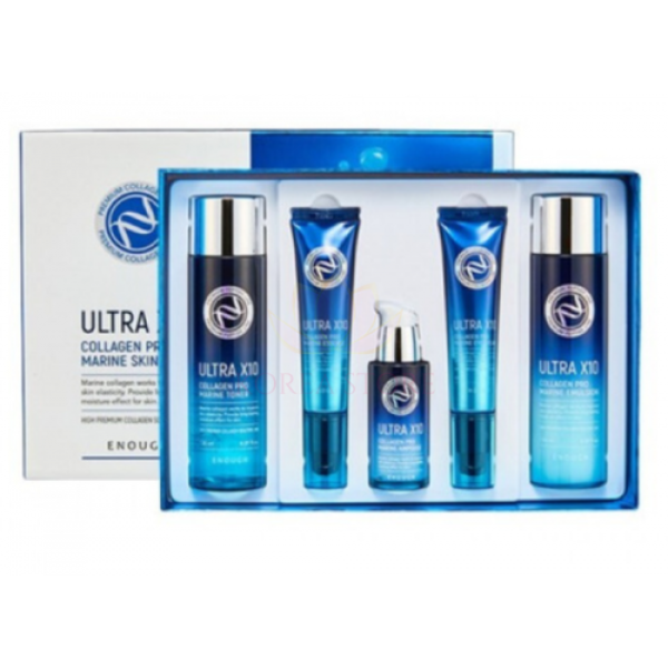 

набор коллагеновый для ухода за лицом enough premium ultra x10 pro marine 5 set