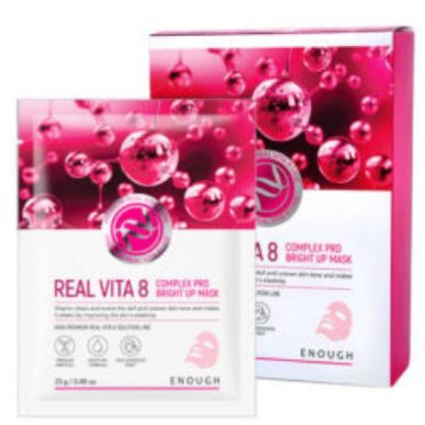 

тканевая маска с комплексом витаминов enough real vita 8 complex pro bright up mask