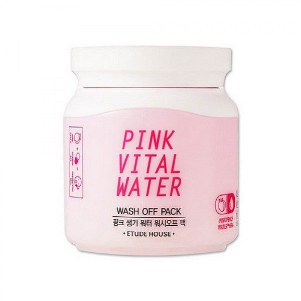 маска для лица с экстрактом персика etude house pink vital water wash off pack