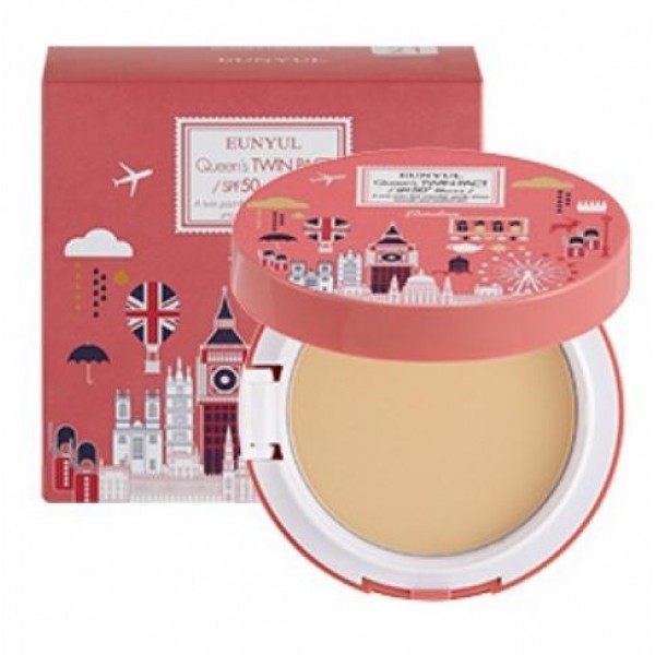 пудра компактная разглаживающая spf 50/pa+++ eunyul queen's twin pact