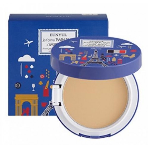 пудра компактная матирующая spf 50/pa+++ eunyul t'aime twin pact